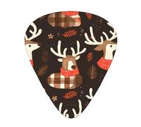 Guitar plectrums 12 pieces set Comfortable in the hand with smooth edges Three thicknesses to match buffalo plaid deer Printing
