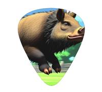 Guitar plectrums 12 pieces set Comfortable in the hand with smooth edges Three thicknesses to match Jumping boar animation Picture
