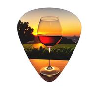 Guitar plectrums 12 pieces set Comfortable in the hand with smooth edges Three thicknesses to match wine glass in the sunset Pattern