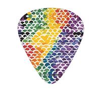 Guitar plectrums 12 pieces set Comfortable in the hand with smooth edges Three thicknesses to match Gay Pride Rainbow Pattern Pattern