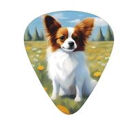 Guitar plectrums 12 pieces set Comfortable in the hand with smooth edges Three thicknesses to match cute White Papillon Prints