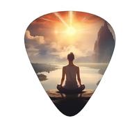 Guitar plectrums 12 pieces set Comfortable in the hand with smooth edges Three thicknesses to match Yoga Meditation Picture