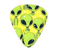 Guitar plectrums 12 pieces set Comfortable in the hand with smooth edges Three thicknesses to match green alien Printing