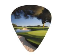 Guitar plectrums 12 pieces set Comfortable in the hand with smooth edges Three thicknesses to match Beautiful Golf Course Pattern