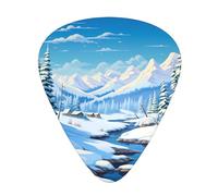 Guitar plectrums 12 pieces set Comfortable in the hand with smooth edges Three thicknesses to match Winter Landscape Picture