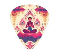 Guitar plectrums 12 pieces set Comfortable in the hand with smooth edges Three thicknesses to match yoga meditation Printing