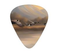 Guitar plectrums 12 pieces set Comfortable in the hand with smooth edges Three thicknesses to match Hunting Flying Wild Ducks Prints