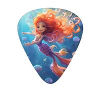 Guitar plectrums 12 pieces set Comfortable in the hand with smooth edges Three thicknesses to match Mermaid Tropical Jellyfish Goldfish Cheering Seahorse Picture