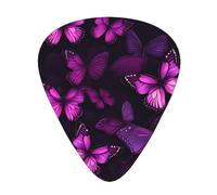 Guitar plectrums 12 pieces set Comfortable in the hand with smooth edges Three thicknesses to match purple plum butterfly Printing