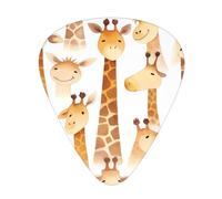 Guitar plectrums 12 pieces set Comfortable in the hand with smooth edges Three thicknesses to match stylish animal watercolor giraffe Printing