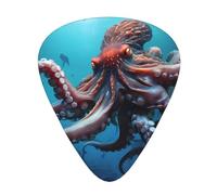 Guitar plectrums 12 pieces set Comfortable in the hand with smooth edges Three thicknesses to match Underwater Ocean Octopus Picture