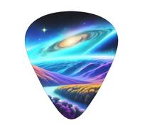 Guitar plectrums 12 pieces set Comfortable in the hand with smooth edges Three thicknesses to match Wonderful Universe Pattern