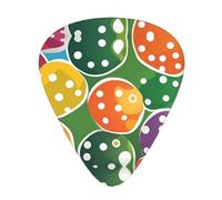 Guitar plectrums 12 pieces set Comfortable in the hand with smooth edges Three thicknesses to match Pickleball Balls Colors Pattern Picture