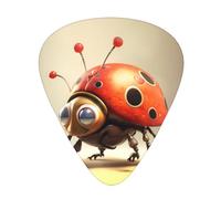 Guitar plectrums 12 pieces set Comfortable in the hand with smooth edges Three thicknesses to match cartoon ladybug Printing