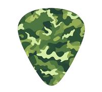 Guitar plectrums 12 pieces set Comfortable in the hand with smooth edges Three thicknesses to match camo green Printing