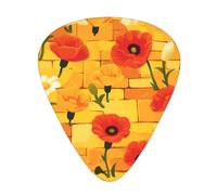 Guitar plectrums 12 pieces set Comfortable in the hand with smooth edges Three thicknesses to match poppies field yellow brick road Printing