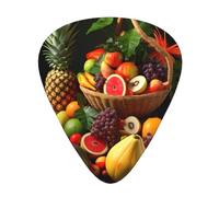 Guitar plectrums 12 pieces set Comfortable in the hand with smooth edges Three thicknesses to match Tropical Fruits Picture