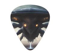 Guitar plectrums 12 pieces set Comfortable in the hand with smooth edges Three thicknesses to match Spaceship alien Picture