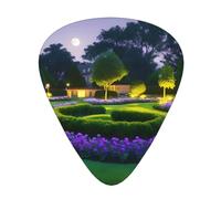 Guitar plectrums 12 pieces set Comfortable in the hand with smooth edges Three thicknesses to match Moonlight Garden Picture