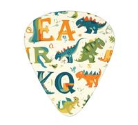 Guitar plectrums 12 pieces set Comfortable in the hand with smooth edges Three thicknesses to match stylish learning alphabets with dinosaurs Printing