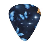 Guitar plectrums 12 pieces set Comfortable in the hand with smooth edges Three thicknesses to match Blue Starry Butterfly Galaxy Prints