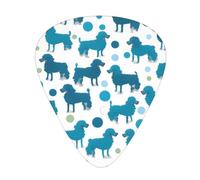 Guitar plectrums 12 pieces set Comfortable in the hand with smooth edges Three thicknesses to match Blue Poodle Polka Dot Prints