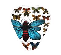 Guitar plectrums 12 pieces set Comfortable in the hand with smooth edges Three thicknesses to match Insect Atlas Picture