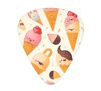 Guitar plectrums 12 pieces set Comfortable in the hand with smooth edges Three thicknesses to match ice cream cones Printing