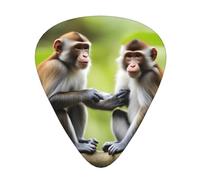 Guitar plectrums 12 pieces set Comfortable in the hand with smooth edges Three thicknesses to match Cute Couple Monkey Picture