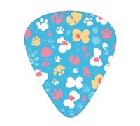Guitar plectrums 12 pieces set Comfortable in the hand with smooth edges Three thicknesses to match Dog Bones Paw Prints Printing
