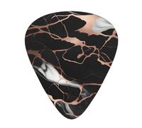Guitar plectrums 12 pieces set Comfortable in the hand with smooth edges Three thicknesses to match Black rose gold Marble Picture
