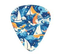 Guitar plectrums 12 pieces set Comfortable in the hand with smooth edges Three thicknesses to match ocean sailing Printing