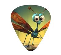 Guitar plectrums 12 pieces set Comfortable in the hand with smooth edges Three thicknesses to match cartoon dragonfly Picture