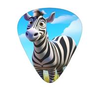 Guitar plectrums 12 pieces set Comfortable in the hand with smooth edges Three thicknesses to match cartoon Zebra Picture