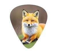 Guitar plectrums 12 pieces set Comfortable in the hand with smooth edges Three thicknesses to match Yellow fox Pattern