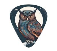 Guitar plectrums 12 pieces set Comfortable in the hand with smooth edges Three thicknesses to match Cool Owl Pattern