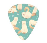 Guitar plectrums 12 pieces set Comfortable in the hand with smooth edges Three thicknesses to match French Fashion Model Ferrets Printing
