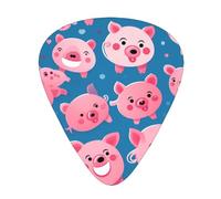 Guitar plectrums 12 pieces set Comfortable in the hand with smooth edges Three thicknesses to match smile pink pig Printing