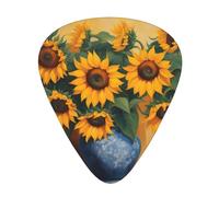 Guitar plectrums 12 pieces set Comfortable in the hand with smooth edges Three thicknesses to match Sunflowers Painting Pattern