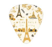 Guitar plectrums 12 pieces set Comfortable in the hand with smooth edges Three thicknesses to match paris eiffel tower Printing