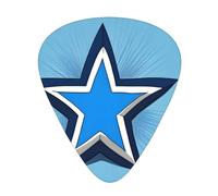 Guitar plectrums 12 pieces set Comfortable in the hand with smooth edges Three thicknesses to match Cartoon blue star Pattern