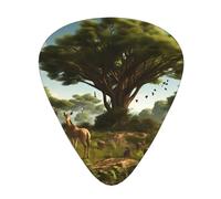 Guitar plectrums 12 pieces set Comfortable in the hand with smooth edges Three thicknesses to match Trees and Animals Picture