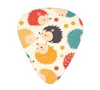 Guitar plectrums 12 pieces set Comfortable in the hand with smooth edges Three thicknesses to match hedgehog polkadot Printing