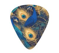 Guitar plectrums 12 pieces set Comfortable in the hand with smooth edges Three thicknesses to match peacock feathers Printing