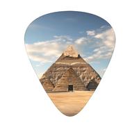 Guitar plectrums 12 pieces set Comfortable in the hand with smooth edges Three thicknesses to match Vintage Great Egyptian Pyramid Picture