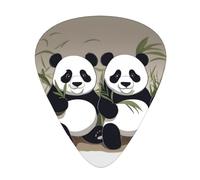 Guitar plectrums 12 pieces set Comfortable in the hand with smooth edges Three thicknesses to match Cute Pandas Pattern