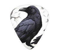 Guitar plectrums 12 pieces set Comfortable in the hand with smooth edges Three thicknesses to match Cartoon black Ravens Prints