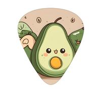 Guitar plectrums 12 pieces set Comfortable in the hand with smooth edges Three thicknesses to match Cute yoga Avocado Pattern