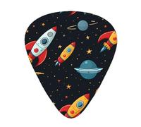 Guitar plectrums 12 pieces set Comfortable in the hand with smooth edges Three thicknesses to match spaceship Printing