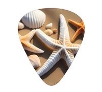 Guitar plectrums 12 pieces set Comfortable in the hand with smooth edges Three thicknesses to match Starfish Seashell Beach Picture